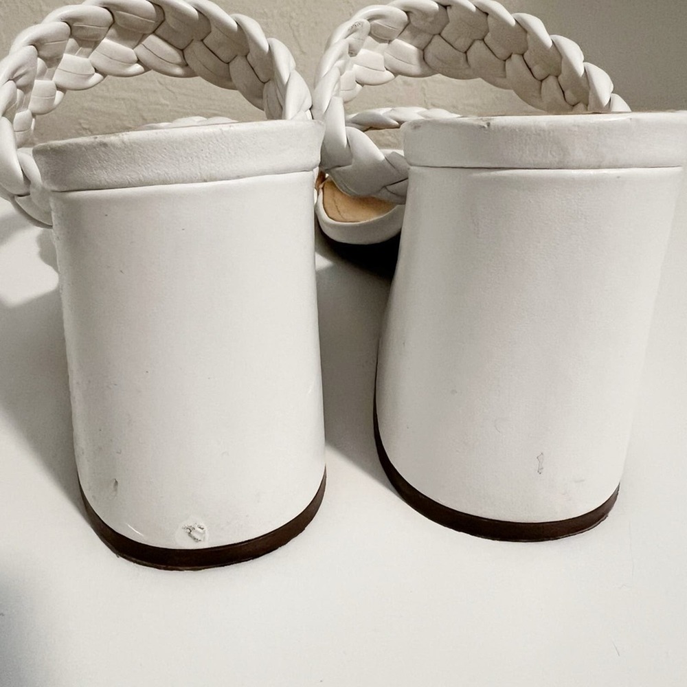 SCHUTZ Elida Braided Slide Sandals in White Leather size 8.5 - Picture 6 of 11